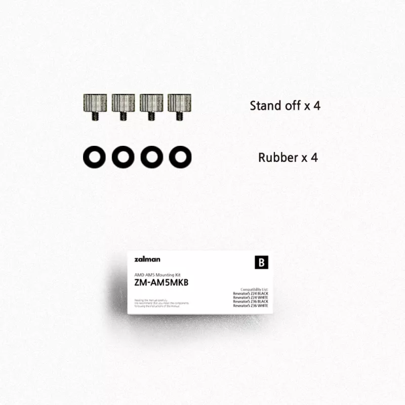 Mounting kit ZALMAN ZM-AM5MKB for AMD processors, socket compatibility for AM5/AM4 motherboards