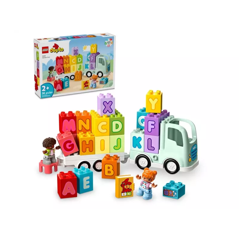 Construction toy LEGO DUPLO 10421 ABC Truck, 36 pieces, 2 minifigures, for ages 2+, dimensions 110×140×70 mm