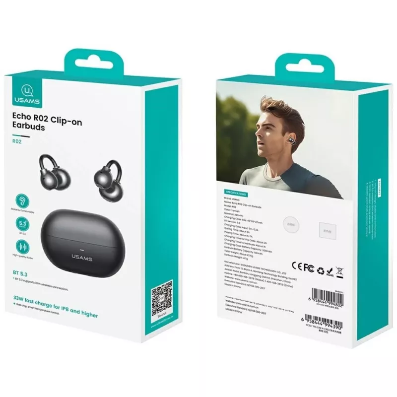 Bluetooth headphones R02 Clip-on grey
