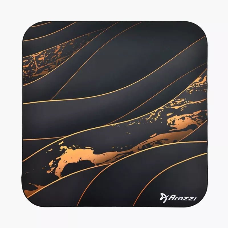 Floor Pad Arozzi Zona Square — Black/Gold, protective mat for chair and floor, square shape