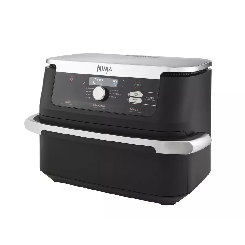 Ninja AF500EU fryer Double 10.4 L Stand-alone 2470 W Hot air fryer Black, Stainless steel