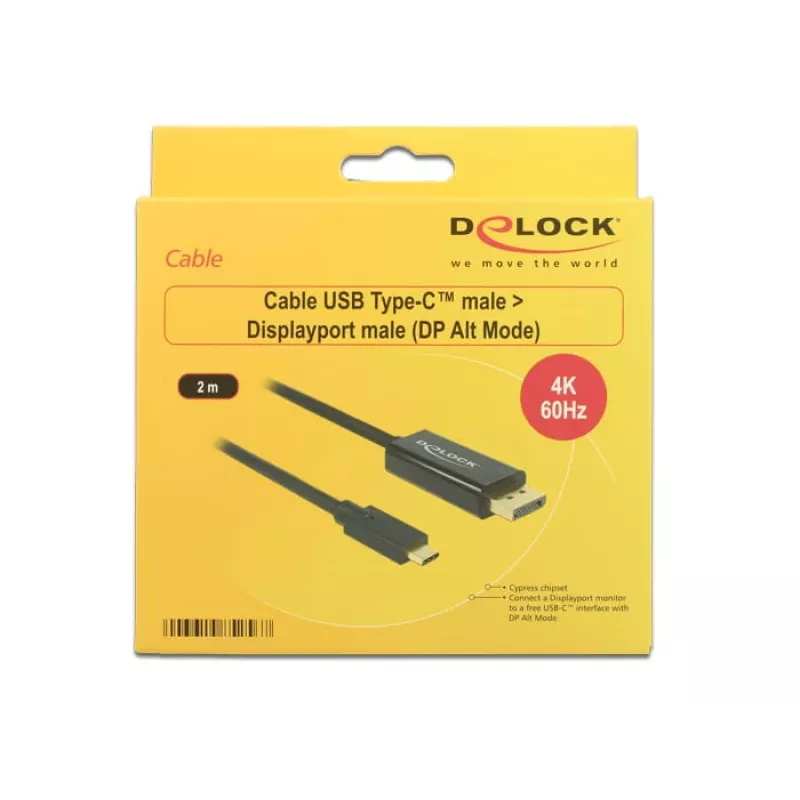 DeLOCK 85256 video cable adapter 2 m USB Type-C DisplayPort Black