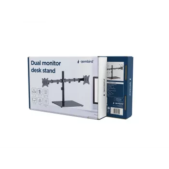 Monitor desk mount Gembird MS-D2ST-01 for 2 displays, up to 32 inch, VESA 75x75–100x100, max load 18 kg, black