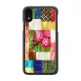 Phone case iKins for iPhone XR — cherry blossom pattern, black
