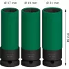 Impact socket set Bosch PRO 1/2 inch, 3-piece, deep sockets with rim protection