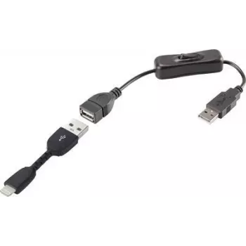 USB 2.0 A to Apple Lightning cable Renkforce RF3346622, 0.30 m, black