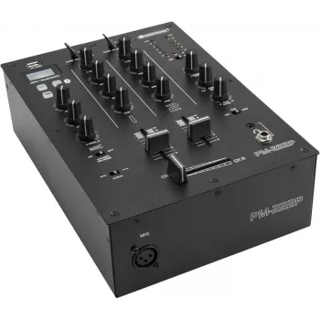 DJ Mixer Omnitronic PM-222P 2-Channel with Player, compact 2-channel mixer with built-in media player