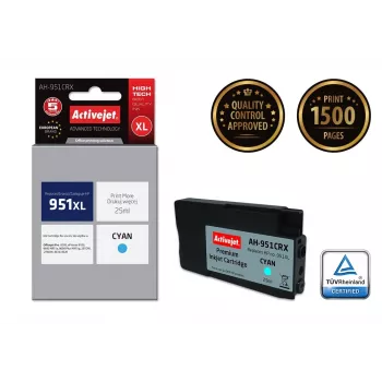 Activejet AH-951CRX Ink (replacement for HP 951XL CN046AE; Premium; 25 ml; cyan)
