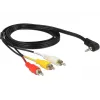 Video cable adapter DeLOCK 84504 1.5m 3.5mm 3 x RCA Black