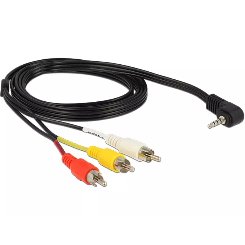 Video cable adapter DeLOCK 84504 1.5m 3.5mm 3 x RCA Black