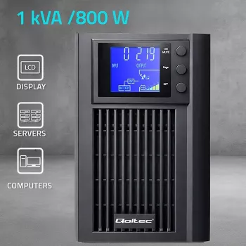 UPS QOLTEC Pure Sine Wave 1kVA 800W with AVR and LCD display