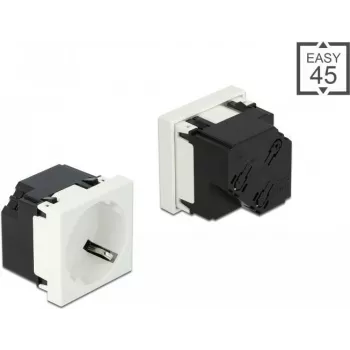 Delock Easy 45 Grounded Plug-Socket Outlet 45°-Anordnung 45 x 45 mm (81422)