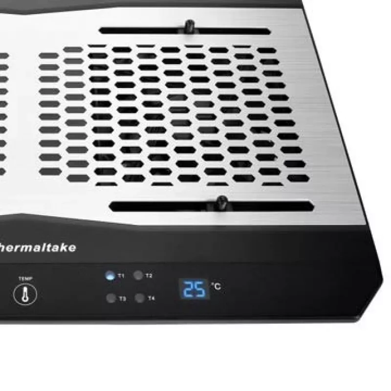 Notebook cooling pad THERMALTAKE CL-N002-PL12BL-A with 12 cm fan, aluminium and plastic, 390×277.5×49.3 mm, 1000–1300 RPM