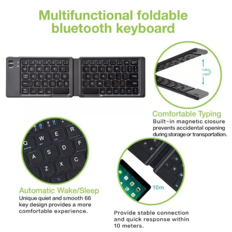 Bluetooth 3.0 Foldable Wireless Keyboard