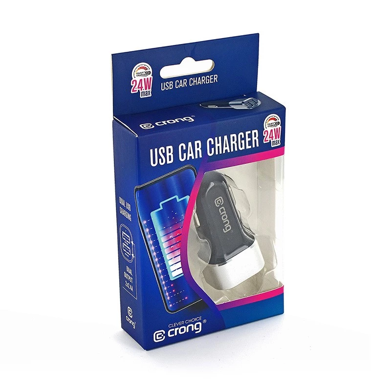 Car charger 2xUSB 2.4A aluminium