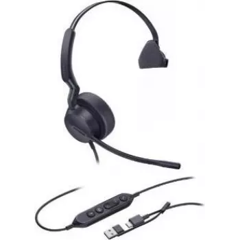 Yealink UH42 Mono 1308240 Headset – USB-C/USB-A – monaural – Noise-Cancelling – 35mm Speaker – Wideband-Audio – drehbare Ohrmuschel – Black