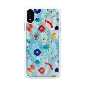 Smartphone case iKins for iPhone XR — white Poppin Rock protective cover