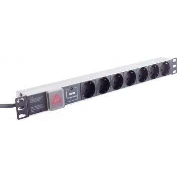 Power strip ShiverPeaks BASIC-S 19 inch 7-socket, black