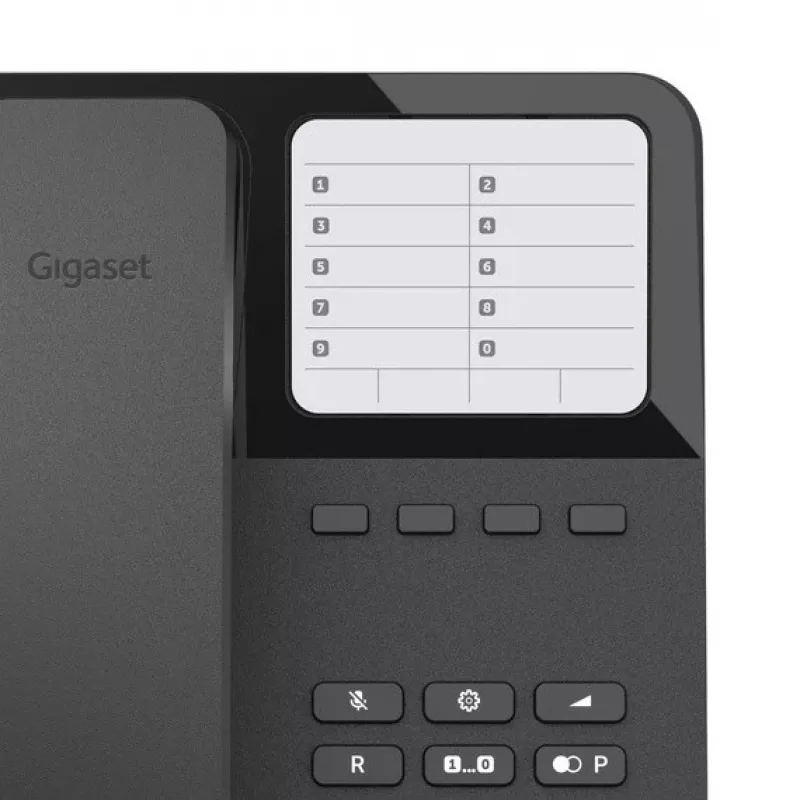 Corded desk phone Gigaset Desk400 — wired desktop telephone, black, model DESK 400