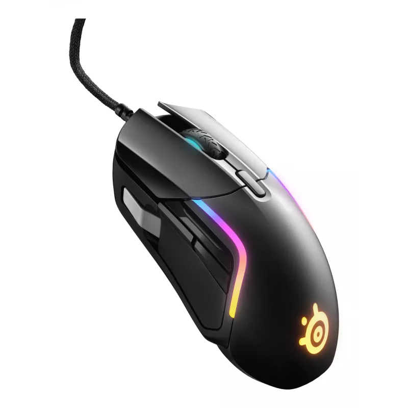Gaming mouse STEELSERIES Rival 5 — right-hand, TrueMove Air sensor, 18,000 DPI, 9 programmable buttons, USB Type-A, IP54