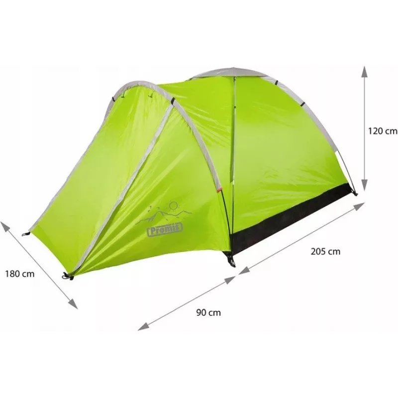 Tent PROMIS NT80 — 3-person camping tent with vestibule and mosquito net, floor area 2x2 m