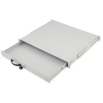 DIGITUS DN-19 KEY-1U 1U 19 inch Rack Mount Keyboard Drawer with Document Storage, Lockable, Grey