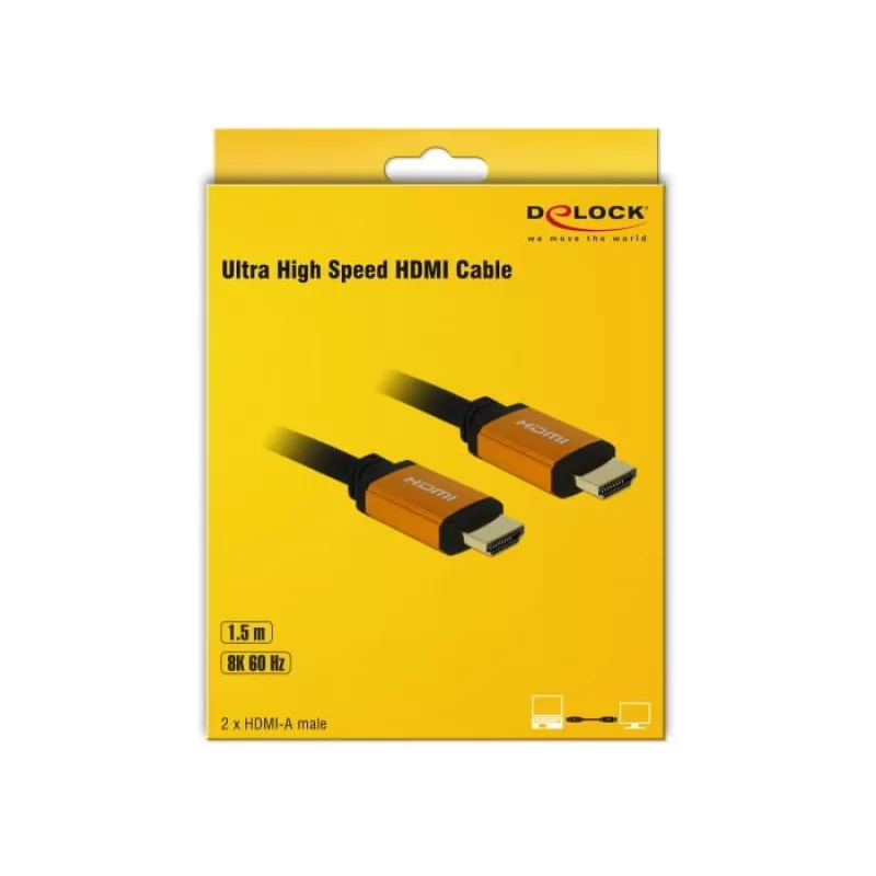 HDMI Cable DeLOCK 85728 1.5m Type A Black Gold
