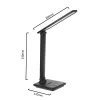 Table LED desk lamp MACLEAN MCE614B — dimmable, folding adjustable arm, 9W, 3000K/4500K/6500K, black