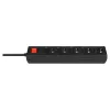 Power strip SAVIO LZ-15 — 5 AC outlets, universal plug, 5 m cable, 2500 W, 10 A, black