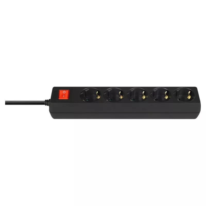 Power strip SAVIO LZ-15 — 5 AC outlets, universal plug, 5 m cable, 2500 W, 10 A, black