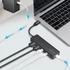 Hub USB-C, 4-porty 2x USB-A,2xUSB-C, Black