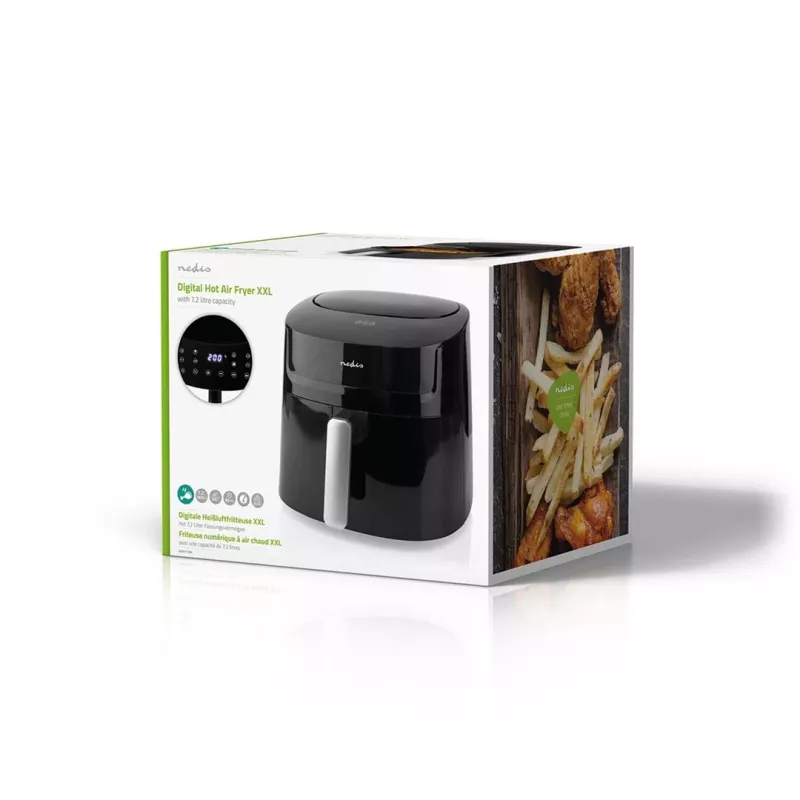 Nedis KAAF170BK fryer Single 7.2 L Stand-alone 1800 W Hot air fryer Black