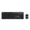 Wired full-size keyboard Gembird KBS-UM-04 USB QWERTY US English with mouse, black, 1.5 m cable