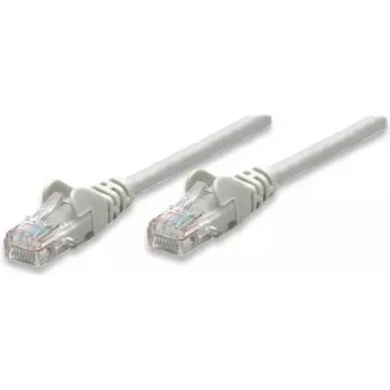 Intellinet Network Patch Cable, Cat5e, 1.5m, Grey, CCA, U/UTP, PVC, RJ45, Gold Plated Contacts, Snagless, Booted, Lifetime Warranty