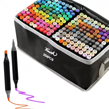 Marker set Extralink MARKERY 204 pieces — alcohol-based markers set, assorted colors, 204 pcs