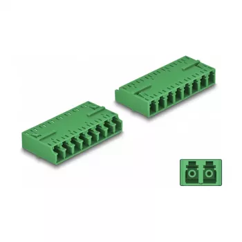 DeLOCK Optical Fiber Coupler HD LC Octuplex female to LC Octuplex female green