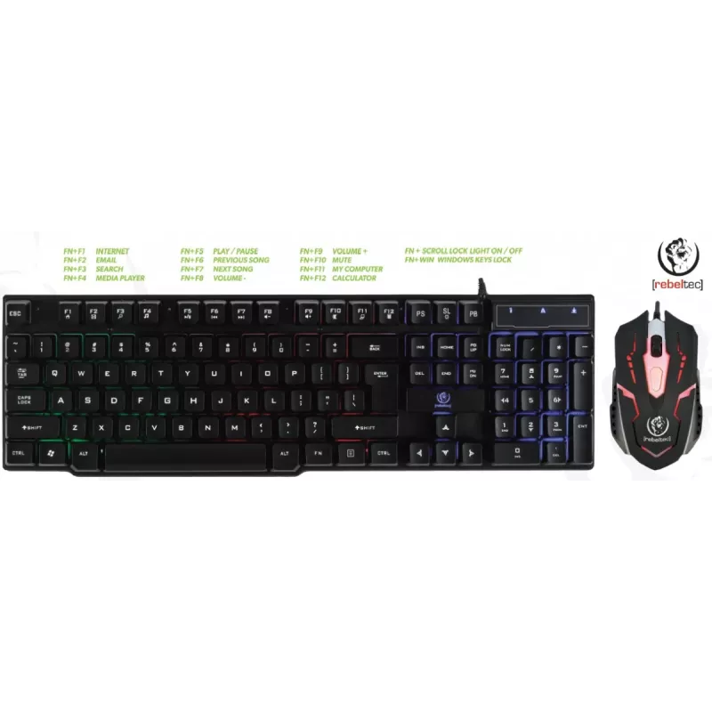 Rebeltec Wired Keyboard and Mouse Set