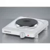 Rommelsbacher THL 1097 Single Cast Iron Tabletop Hot Plate – 1000 W, White Enamelled Steel, Stepless Temperature Control