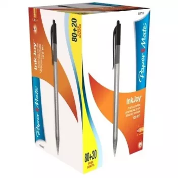 Ballpoint pen Paper Mate InkJoy 100 RT, 80+20 pack, black ink, medium point