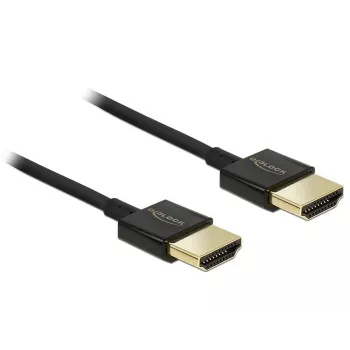 DeLOCK Slim Premium - Video-/Audio-/Network Cable - 36 AWG - HDMI, 19-pin (M) - HDMI, 19-pin (M) - 2,0m - Triple Insulation - Black (84773)