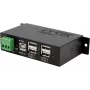 USB hub Exsys EX-1163HMS — 4-port with 15 kV ESD protection, DIN-rail kit
