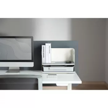 Digitus Desktop Organizer with Qi Charger Steel Grey White 1 Drawer