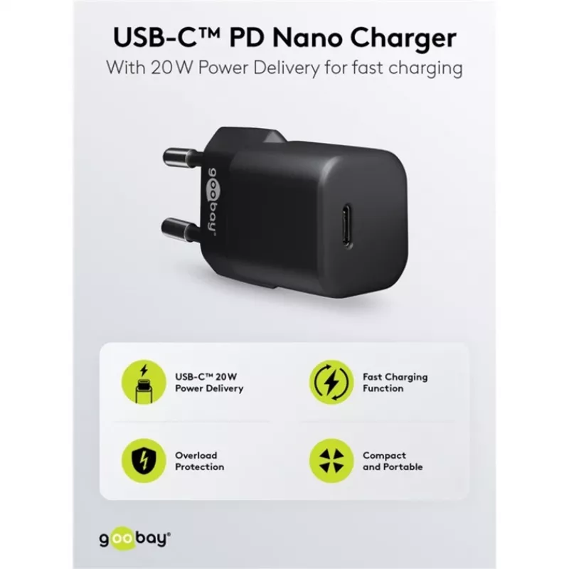 Mobile Device Charger Goobay 65403 Universal Black AC Fast Charging
