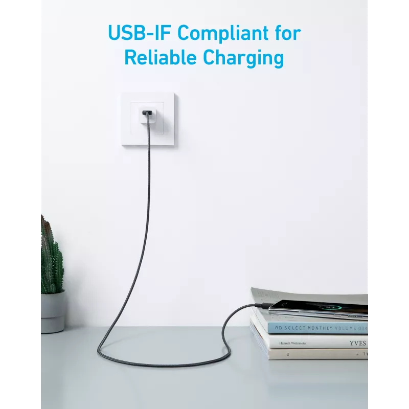 Anker Innovations 322 USB-A to USB-C Cable Nylon 1.8M Black - Cable - Digital/Data