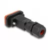 DeLOCK D-Sub 9 pin female IP67 waterproof connector black orange