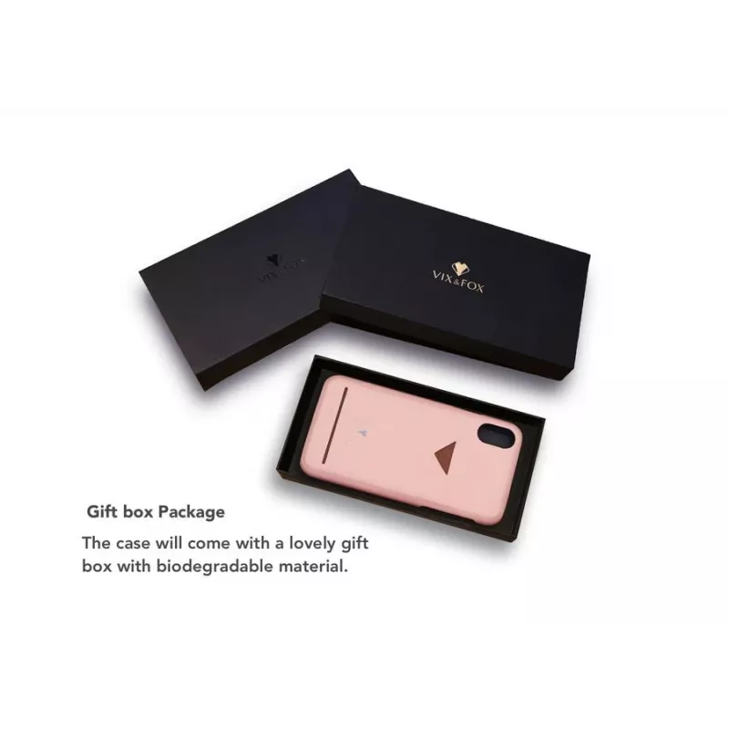 Phone back shell VixFox for iPhone XSMAX with card slot, pink