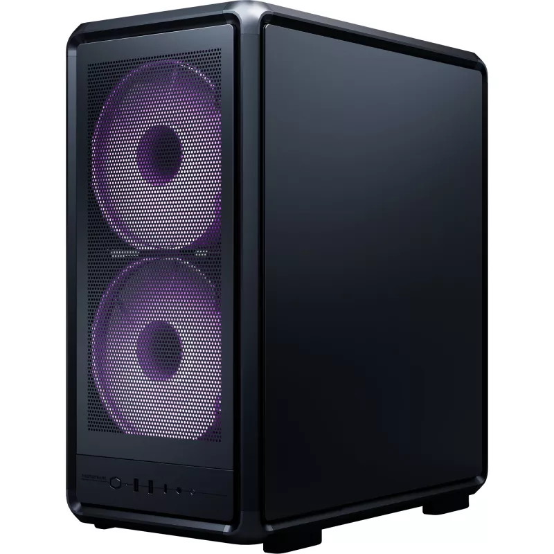 PC Case Cooler Master MasterFrame 500 Mesh Midi Tower — Black with Transparent Side, supports ATX/EATX, 2x200mm front, 1x120mm rear