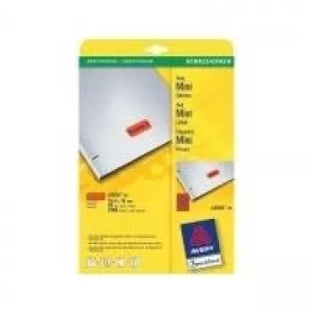 Self-adhesive printer labels Avery L6036-20, red, A4, 25.4×10 mm, 3780 labels (20 sheets)