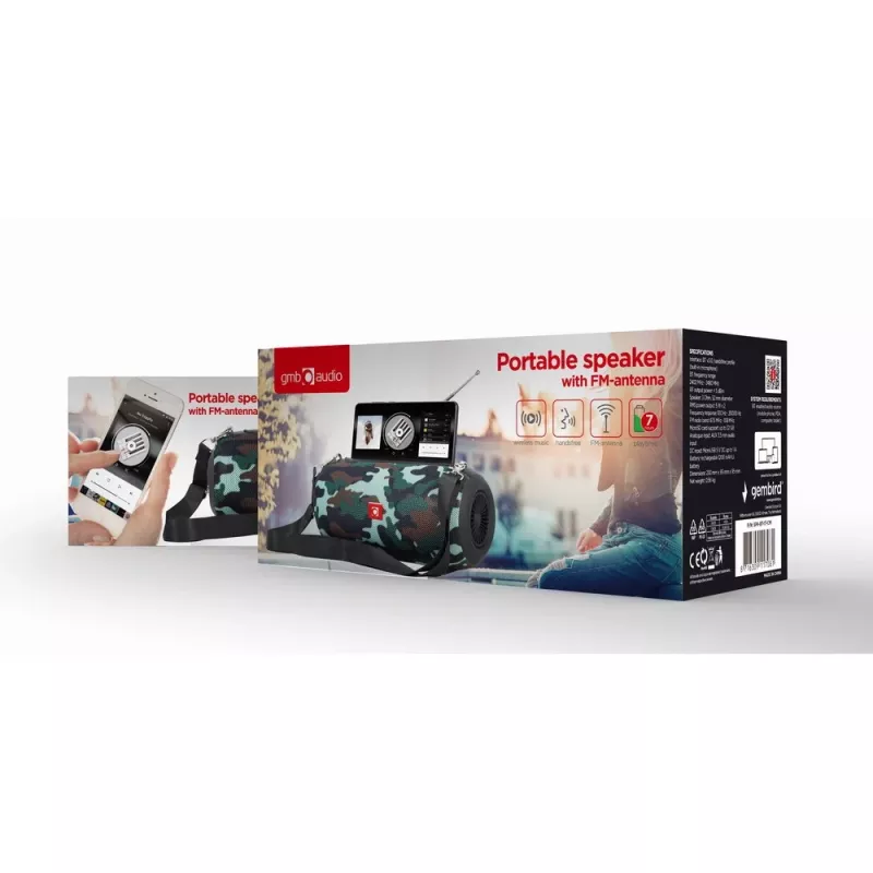 Portable Speaker Gembird SPK-BT-17-CM Camouflage
