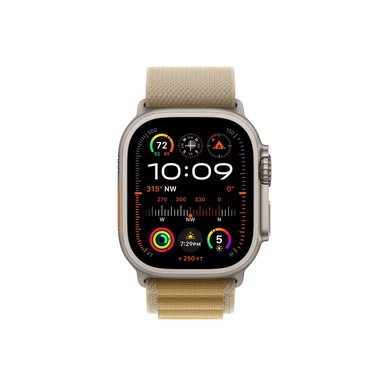 APPLE Watch Ultra 2 GPS + Cellular 49mm Natural Titanium Case with Tan Alpine Loop - Small